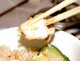 Chinesiche Stbchen mit Hhnerfleisch nebst Reisschale!